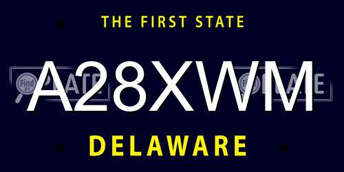A28XWM Delaware License Plate