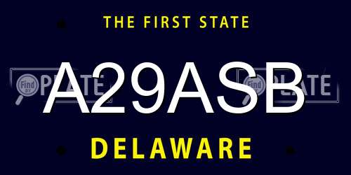 A29ASB Delaware License Plate