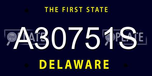 A30751S Delaware License Plate