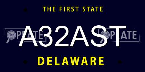 A32AST Delaware License Plate