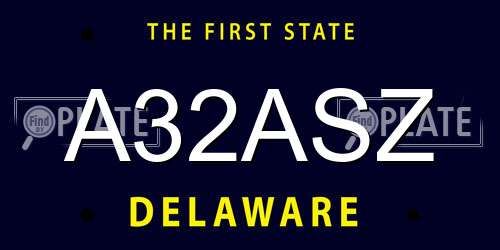 A32ASZ Delaware License Plate