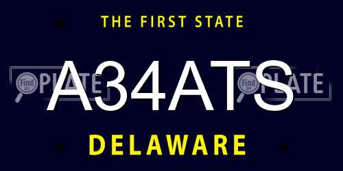 A34ATS Delaware License Plate