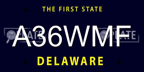 A36WMF Delaware License Plate