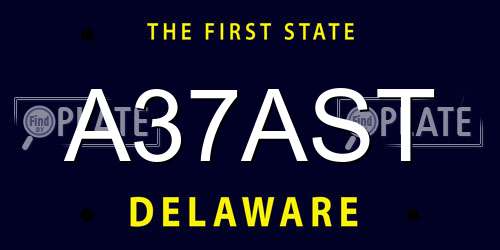 A37AST Delaware License Plate