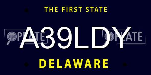 A39LDY Delaware License Plate