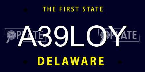A39LOY Delaware License Plate