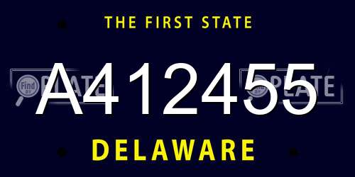 A412455 Delaware License Plate