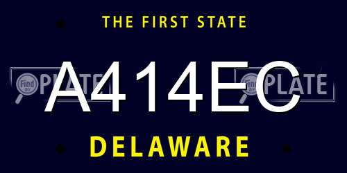 A414EC Delaware License Plate