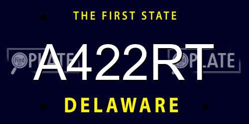 A422RT Delaware License Plate