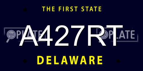 A427RT Delaware License Plate