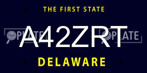 A42ZRT Delaware License Plate