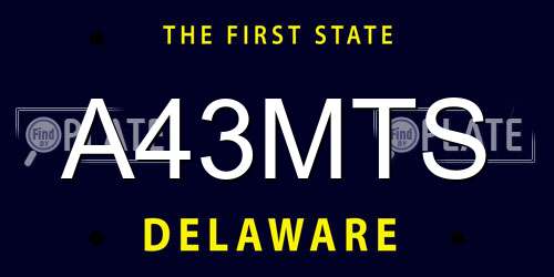 A43MTS Delaware License Plate