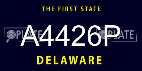 A4426P Delaware License Plate