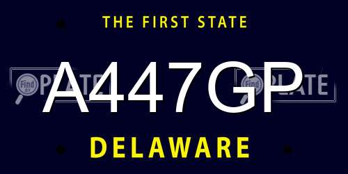 A447GP Delaware License Plate