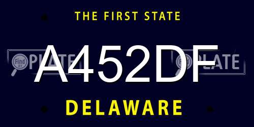 A452DF Delaware License Plate