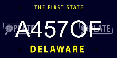 A457OF Delaware License Plate