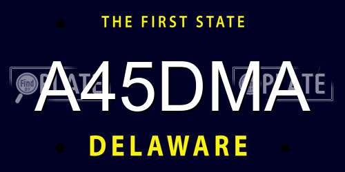 A45DMA Delaware License Plate