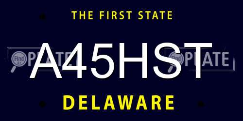 A45HST Delaware License Plate
