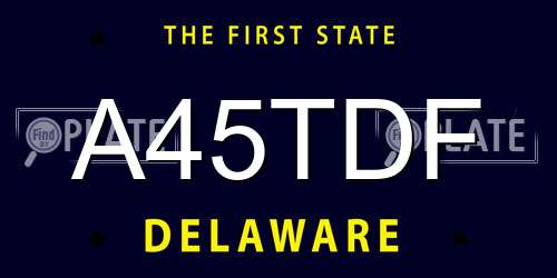 A45TDF Delaware License Plate