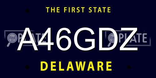 A46GDZ Delaware License Plate