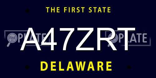 A47ZRT Delaware License Plate