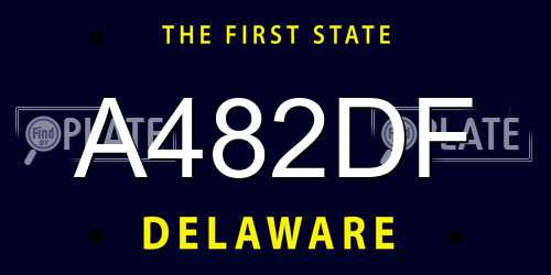 A482DF Delaware License Plate