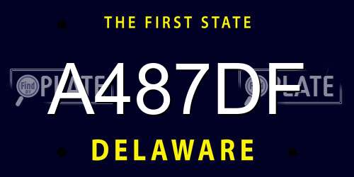 A487DF Delaware License Plate