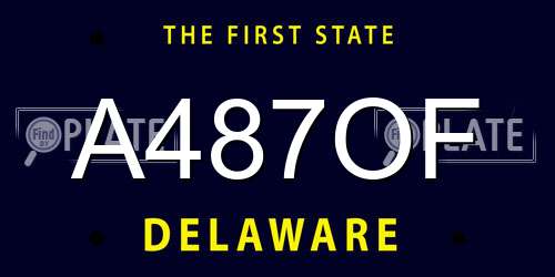A487OF Delaware License Plate