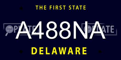 A488NA Delaware License Plate