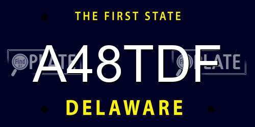 A48TDF Delaware License Plate