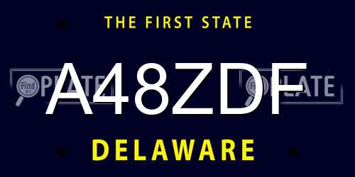 A48ZDF Delaware License Plate