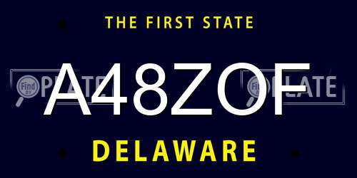 A48ZOF Delaware License Plate
