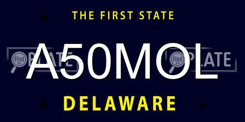 A50MOL Delaware License Plate
