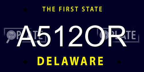 A512OR Delaware License Plate