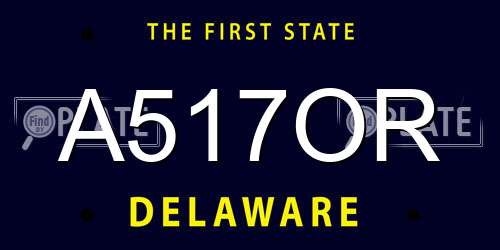 A517OR Delaware License Plate