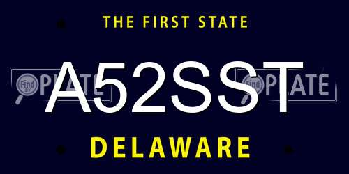 A52SST Delaware License Plate