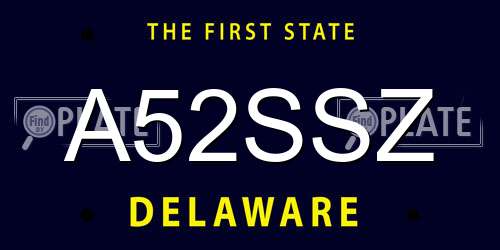 A52SSZ Delaware License Plate