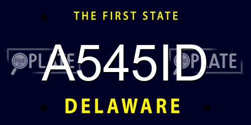 A545ID Delaware License Plate