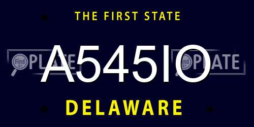 A545IO Delaware License Plate