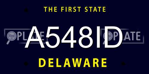 A548ID Delaware License Plate
