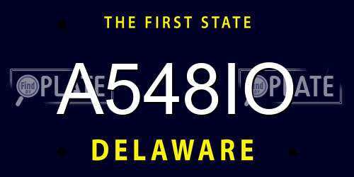A548IO Delaware License Plate