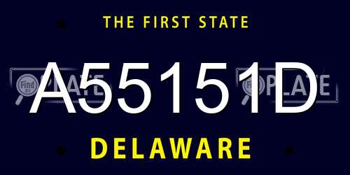 A55151D Delaware License Plate