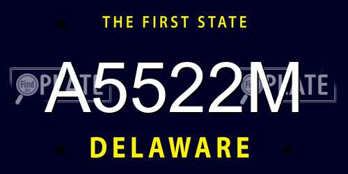 A5522M Delaware License Plate