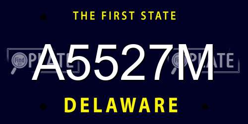 A5527M Delaware License Plate