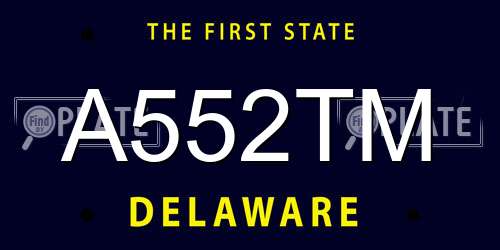 A552TM Delaware License Plate