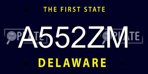 A552ZM Delaware License Plate