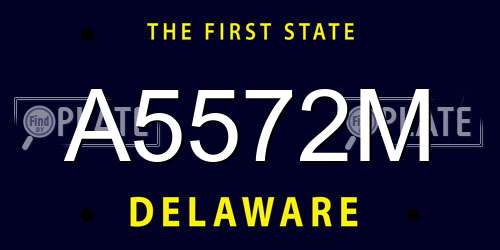 A5572M Delaware License Plate