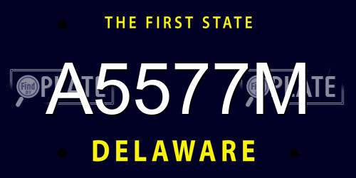 A5577M Delaware License Plate