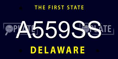 A559SS Delaware License Plate