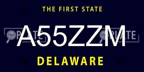 A55ZZM Delaware License Plate